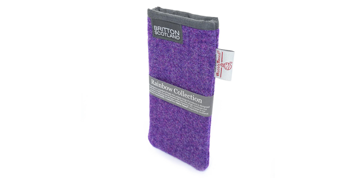Amy Britton Rainbow Harris Tweed Bright Purple Soft Case
