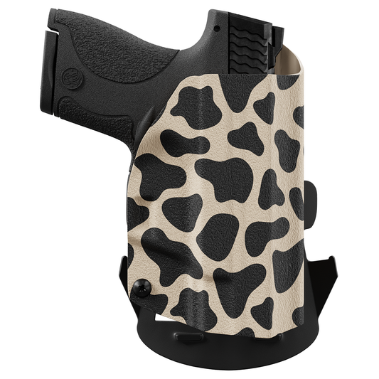 Cow Print Tan Custom Printed Holster - OWB Kydex Holster